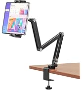 BAISHUN Tablet Desk Mount Stand, 360° Rotating with Adjustable Metal Arms – Foldable, Sturdy Bed ...