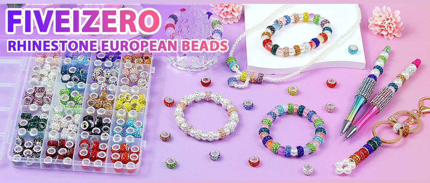 Rhinestone European Beads