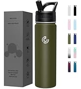 COKTIK 22oz Sports Water Bottle, Stainless Steel Water Bottle for Insulated, Reusable Travel Bott...