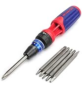 WORKPRO 12-in-1 Ratcheting Multi-Bit Screwdriver Set, Quick-load Mechanism Screwdriver with Doubl...