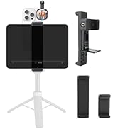 XIXAN Metal Dual Device Tablet &amp; Phone Holder Tripod Mount Adapter Set for Live Streaming and Tel...