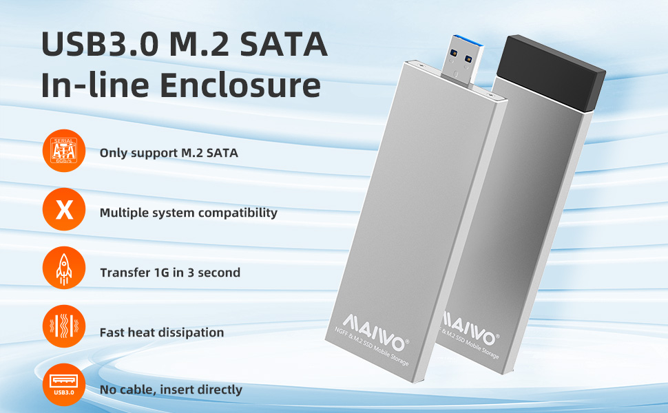 M.2 SATA Enclosure for 2230 2242 2260 2280 B+M Key