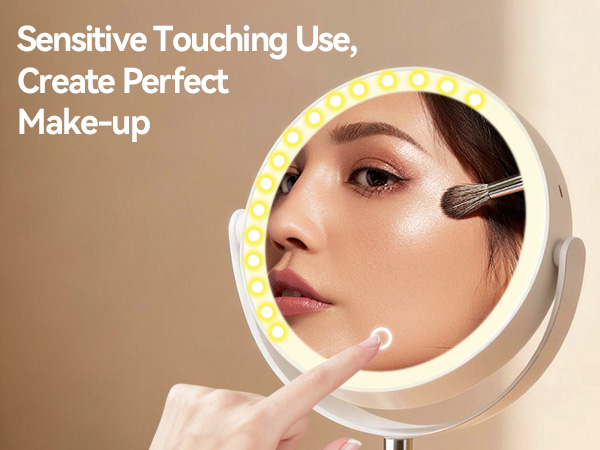 vanity mirror with lights, lighted makeup mirror with magnification, makeup mirror with lights