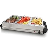 Sweetcrispy Buffet Servers and Warmers, Warming Tray with Temperature Control, 7.5QT Chafing Dish...