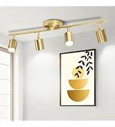 Fondiiz 4 Ways Track Lighting, Rotatable Heads Tracks Light, Track Lightings Fixtures Ceiling wit...