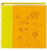 Golden State Art, Photo Album with Memo Writing Space hold 200 4x6 Horizontal Pictures, Leather V...