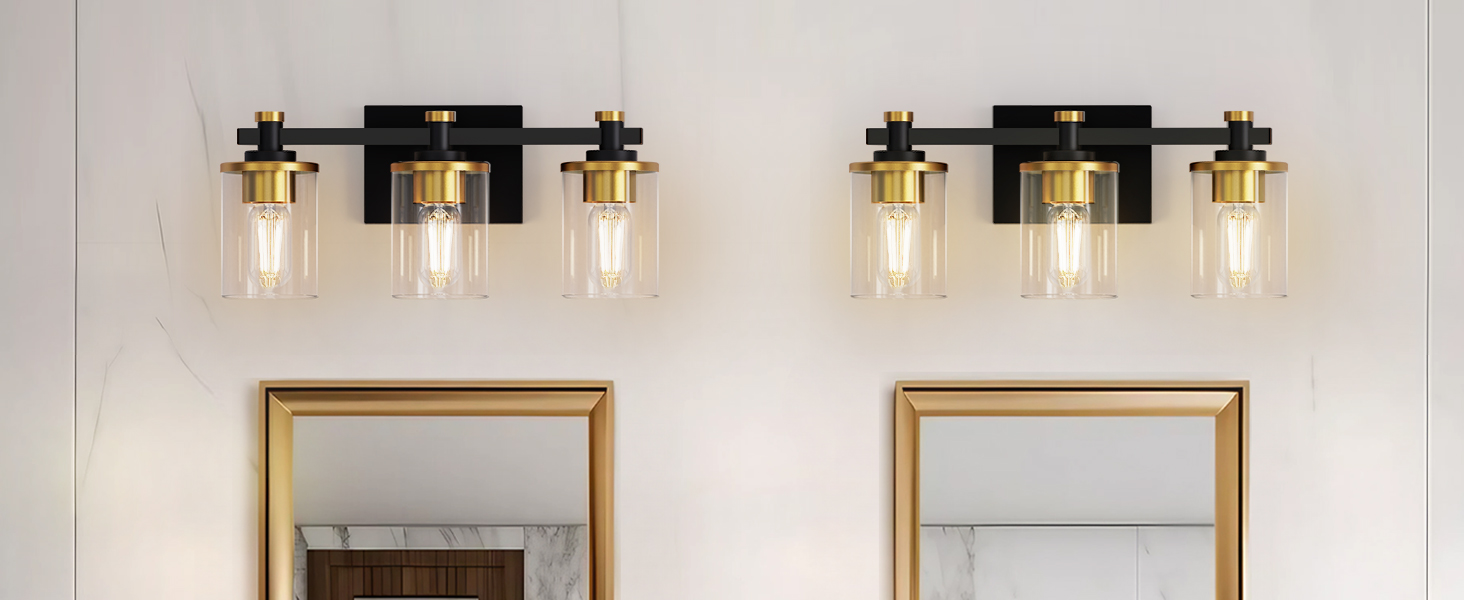 Black and Gold Vanity Light 