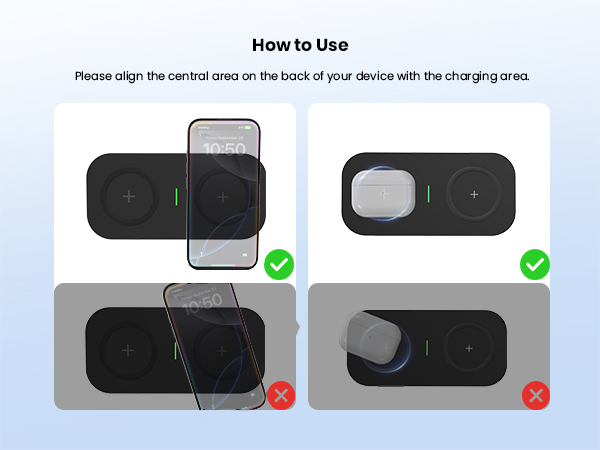 TAMOXI 2 in 1 Dual Wireless Charging Pad