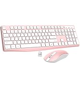 Wireless Mouse &amp; Keyboard Combo, 2.4 GHz Full-Sized Keyboard and Mouse with USB Receiver, 3 Level...