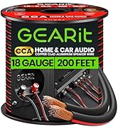 GEARit 18AWG Speaker Wire, Pro Series 18 Gauge Speaker Wire Cable (200 Feet / 60 Meters) Great Us...