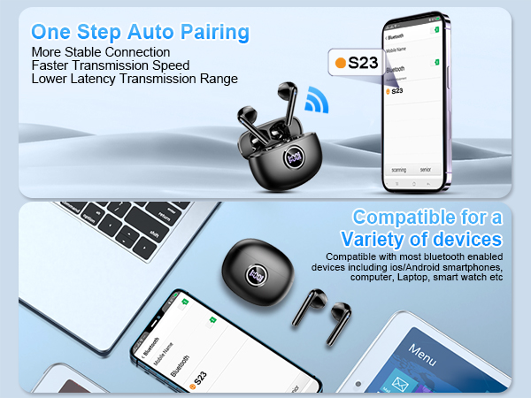 Wireless Earbuds Bluetooth Ear Buds Bluetooth Headphones Running in Ear Wireless Earphones Headset