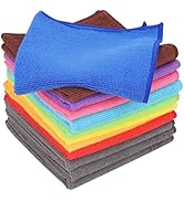 BeiLan Microfiber Cleaning Cloth: 12 Pack Cleaning Towels with 12 Color Assorted - 12"x12" All-Pu...