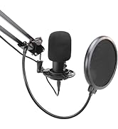 Emerson EAM-9051 USB Gaming &amp; Streaming Condenser Microphone with Pop Filter and Shock Mount