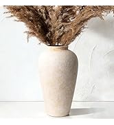 Large Ceramic Rustic Vase 11 Inches, YBX White Ceramic Flower Vase for Centerpieces, Decorative F...