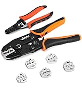 KF CPTEC Crimping Tool Set 7PCS - Ratchet Wire Crimper Kit - Quick Exchange Jaw for Heat Shrink, ...