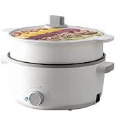 Hot Pot Electric with Steamer, 3L Ramen Cooker, Portable Cooker, Non-Stick Frying Pan, Sauté Pan ...