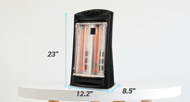 BLACK+DECKER Infrared Radiant Quartz Tower Heater, 1500W Space Heater with Adjustable Thermostat
