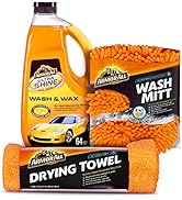 Armor All Car Wash Kit (3 Items) - Includes 64 oz Ultra Shine Wash &amp; Wax Car Wash Soap, Wash Mitt...