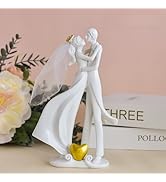 OGVOGV Gazing Deeply into Each Other's Eyes,Newlywed Theme Resin Ornaments, Wedding Statues, Room...