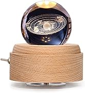 YCWF 3D Crystal Ball Music Box,Luminous Rotating Musical Box,with Projection LED Light Music Box,...