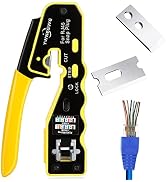 RJ45 Pass Through Crimp Tool Kit for Cat5e/Cat6/Cat6a, 2 Blades Included | All-In-One Ethernet Cr...