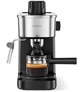 XIXUBX 6 Bar Espresso Machine, 800W Compact Coffee Maker with Stainless Steel Cup Warmer, Steam M...