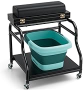 Udefineit Foot Bath Trolley, Beauty Salon Nail Foot Spa Esthetician Trolley Cart, Portable Pedicu...