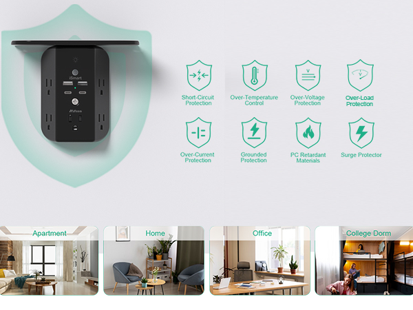 Wall Outlet Extender with Shelf