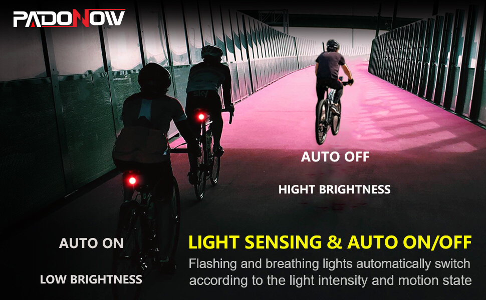 auto on off automatic bike bicycle tail rear back flashing light sensing bright riding cycling 