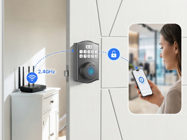 Smart lock with built-in wifi no gateway or hub needed for app remote control