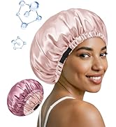 BONNET QUEEN Silk Bonnet for Sleeping Hyaluronic Acid Satin Bonnet, Double Layer Hair Wrap for Cu...