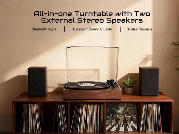 record player with speakers