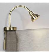 Solfres Innovative Design Headboard Reading Light. No Drilling Golden Book Light for Bedtime Read...