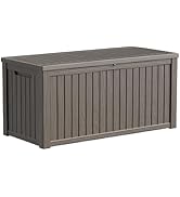 180 Gallon Large Resin Deck Box, Outdoor Lockable Storage Box with Divider for Patio Cushions Fur...