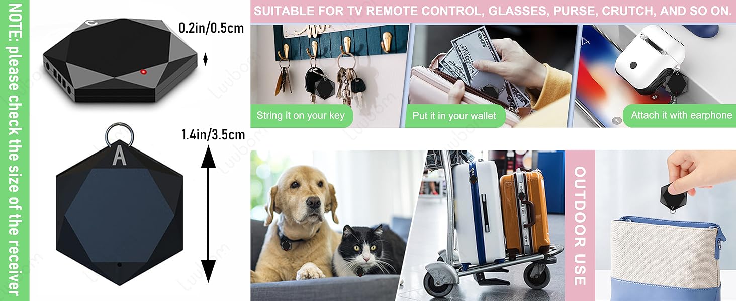 Wireless Wallet Finders Locator Tag for Finding Key Remote Wallet Passport Pet Phone