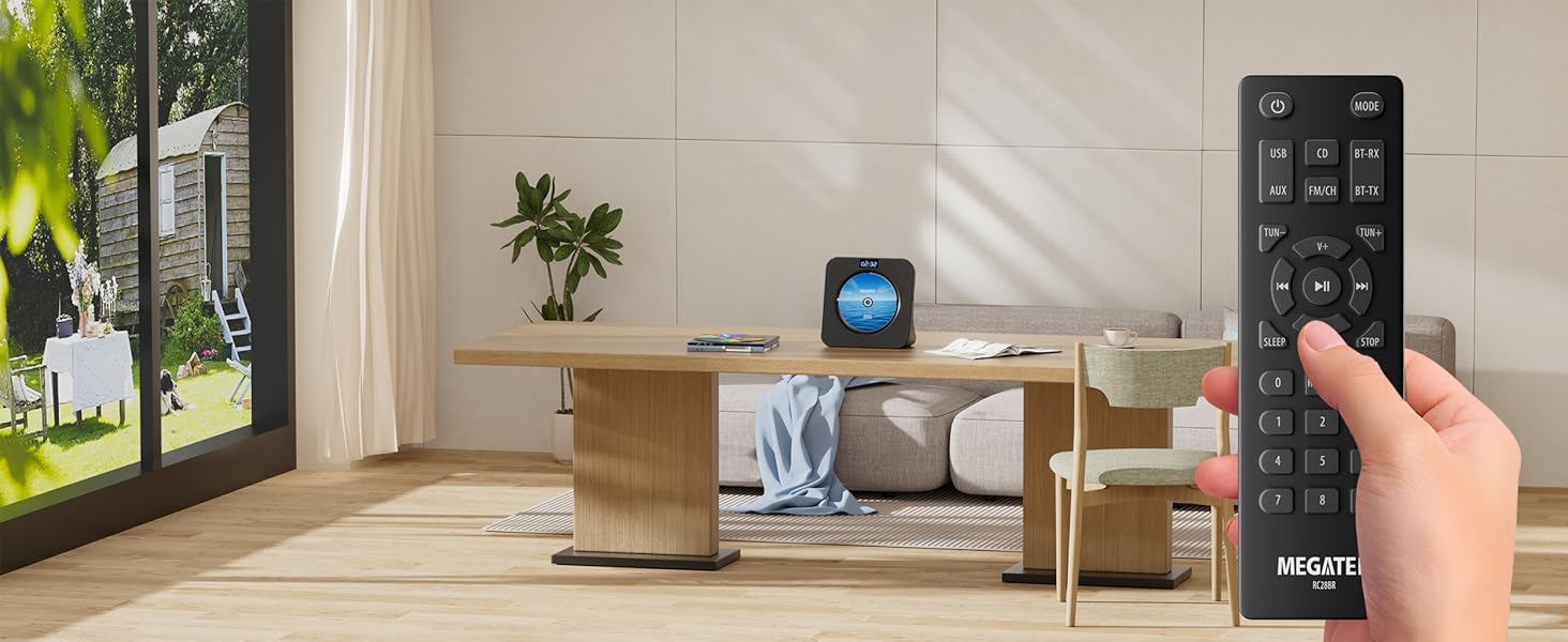 MEGATEK CP28BR Portable CD Player is Operated with a Full-Function Remote Control