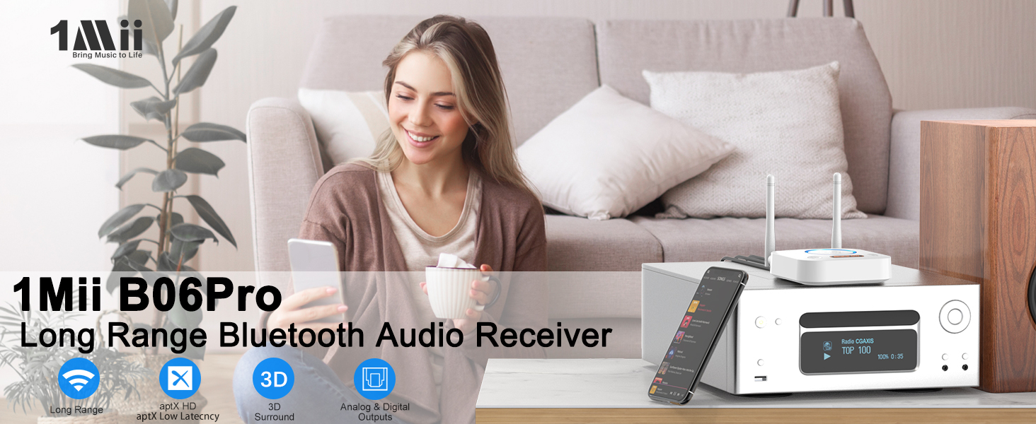 B06Pro Bluetooth Receiver for Home Stereo