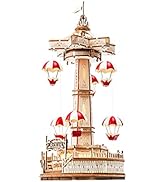 Wowood Model Kits 3D Puzzles for Adults, Lifting Parachute Tower Mechanical Music Box with LED Li...