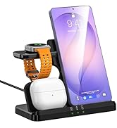 3 in 1 Charging Station for Samsung Devices, 15W Fast Wireless Charger Stand for Samsung Galaxy S...