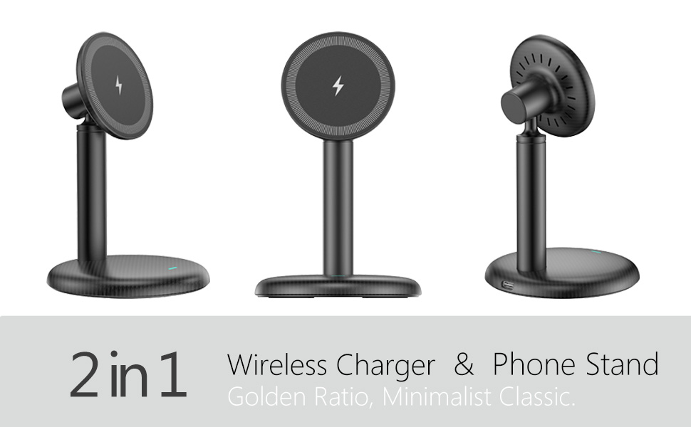 2 in 1 wireless charger and phone stand