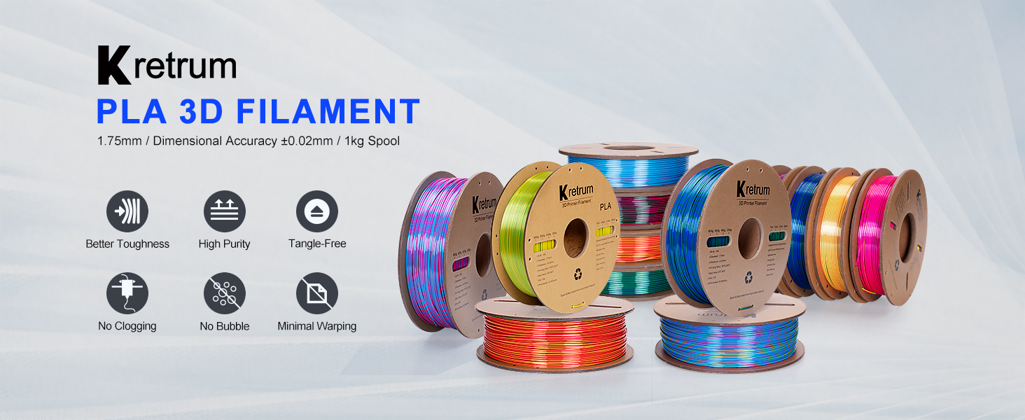 3d printer filament PLA red yellow blue