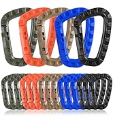 Tactical Carabiner Keychain -12/15/16 Pack Hard Polymer Carabiners D Rings Light Weight Spring Sn...