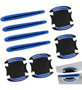 YAWUROU 8 PCS Car Door Handle Protector Sticker, Carbon Fiber Anti-Scratch Car Handles Sticker, P...