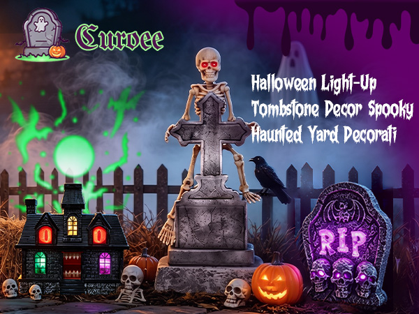 Halloween Projection Haunted House Decor, Colorful Lights