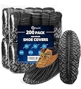 squish 200 Pack Shoe Covers Disposable Non-Slip, Black Non-Woven Fabric Boot Covers for Indoors B...