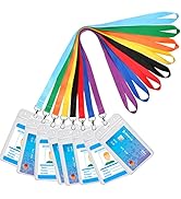 YOUOWO Lanyards with ID Badges Holder 8 Pack Multicolor Lanyard with ID Badge Holder Neck Lanyard...