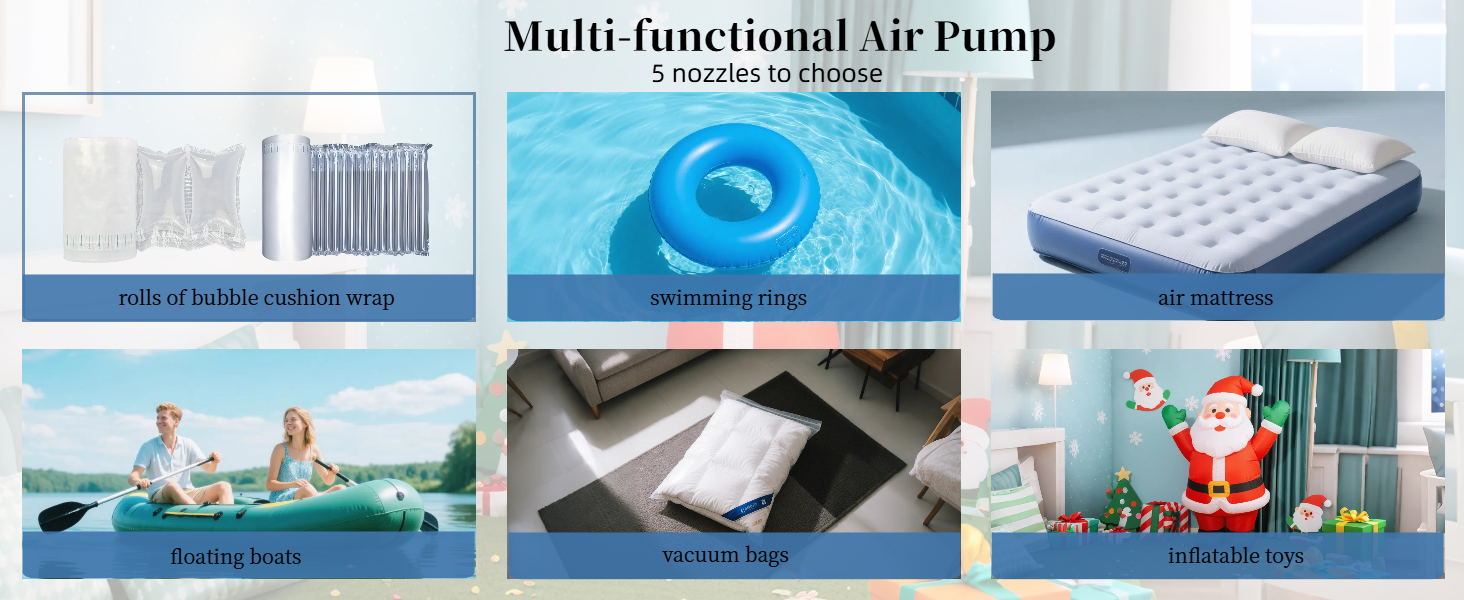 electric pump can quickly fill the oversized inflatable air mattress in just 2-3 minutes