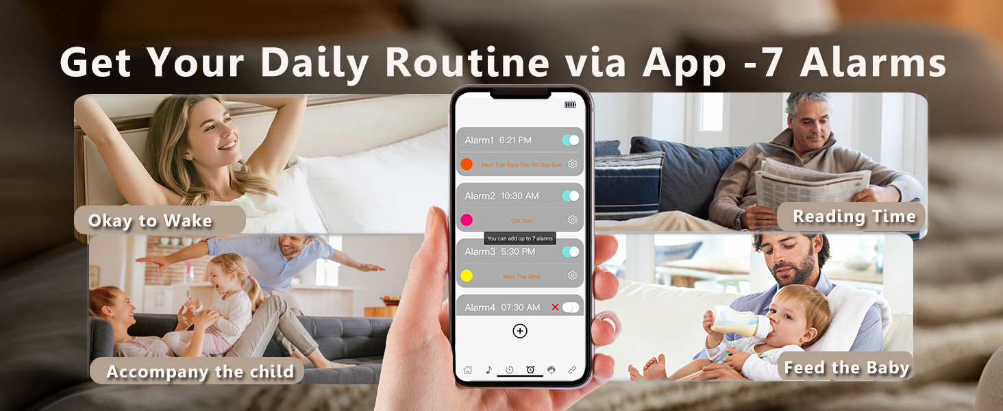 Set Your Daily Routine via App-Sound Machine White Noise Machine with light