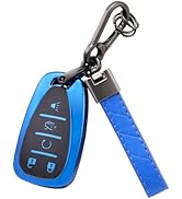 PIFOOG Key Fob Cover for Chevy 5 Button Blue Soft TPU Car Keys Case Shell Keychain Accessories fo...