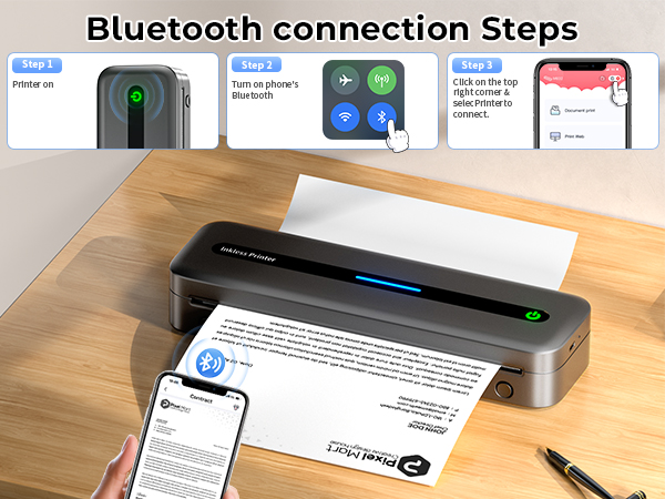 Wireless Inkless Thermal Printer,